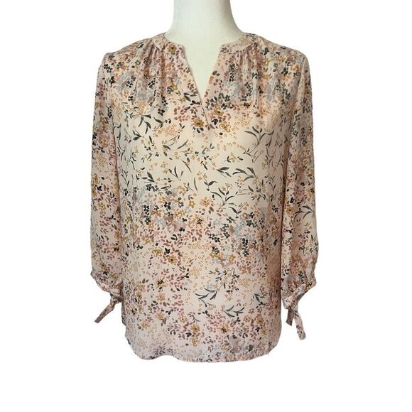 Cynthia Rowley Tie Sleeve Pink Floral Blouse. Size Small. Great Condition! - Picture 1 of 11